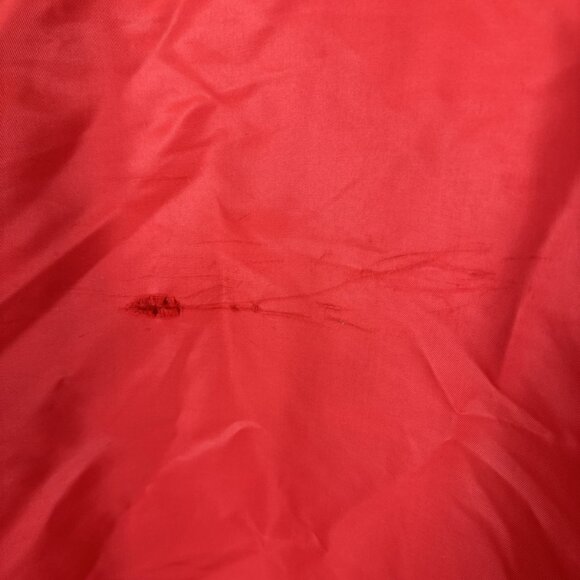 Vintage 1973–74 Sportsmen Red Varsity Jacket Raglan Sleeve Distress Streetwear L - Picture 7 of 10